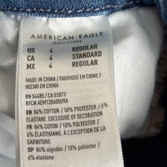 American Eagle The Dream Jean Distressed Skinny Jeans Size 4 Regular Stretch - Picture 7 of 10